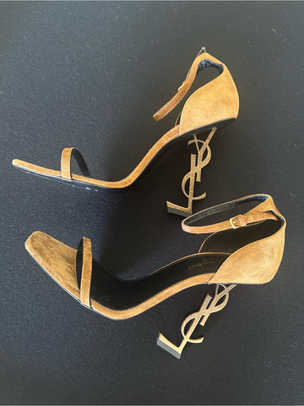 Saint Laurent Women's Opyum Suede Sandal Heels - Picture 9 of 15